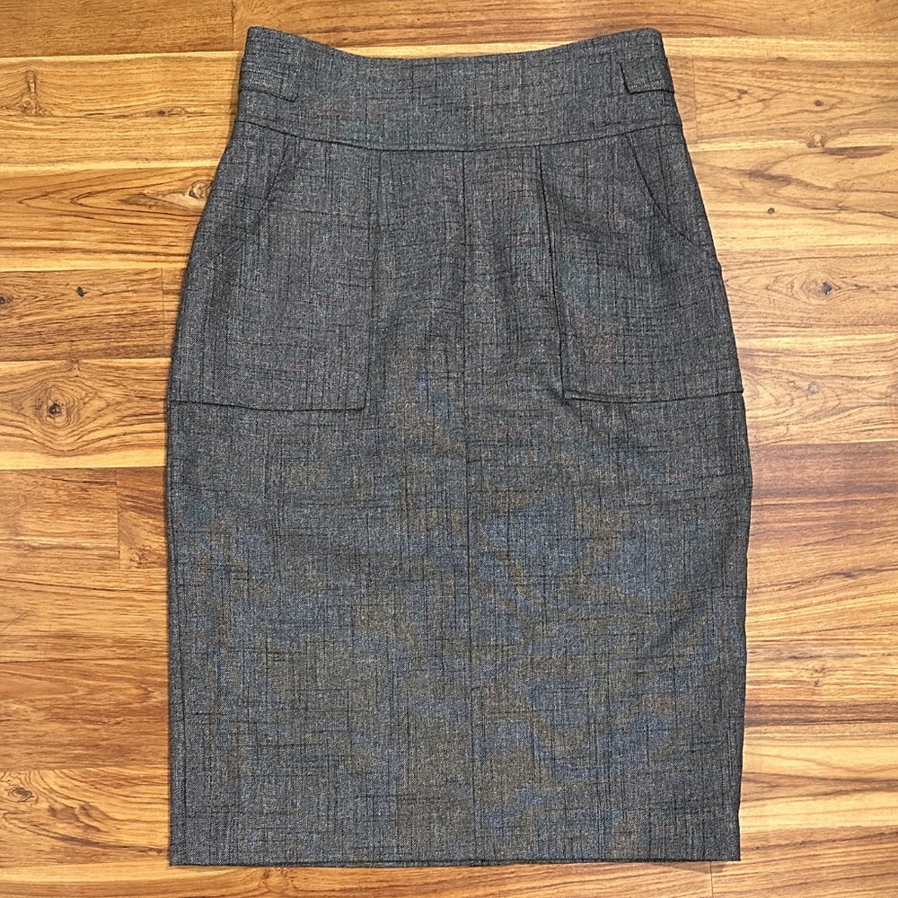 Halogen Gray Metallic Pencil Skirt Size 4